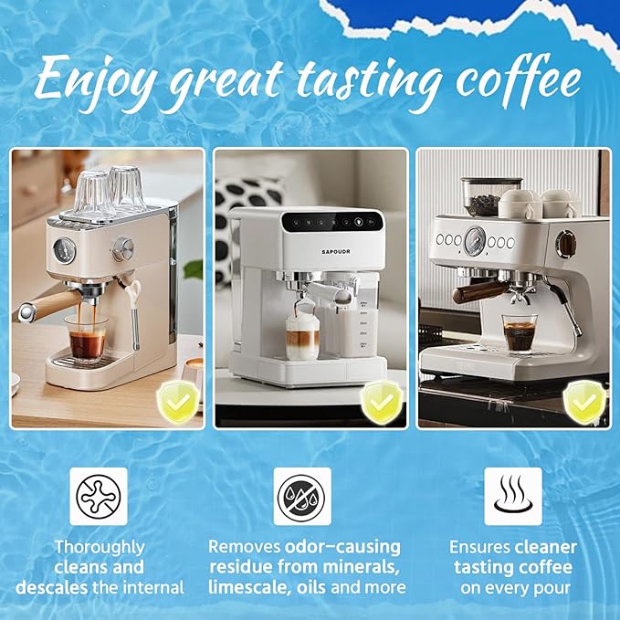 Coffee Maker Cleaner, Coffee Machine Descaler Tablets, 24 Count, Compatible with Multi Coffe Maker, Removes Dirt Limescale for Drip Coffe and Espresso Machines