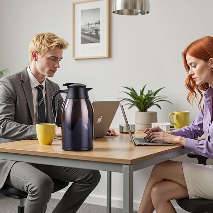 PARACITY 68oz Thermal Coffee Carafe Stainless Steel, Coffee Carafes for Keeping Hot, Double Walled Vacuum Insulated Coffee Urn for Coffee & Tea, Home & Office(Black)