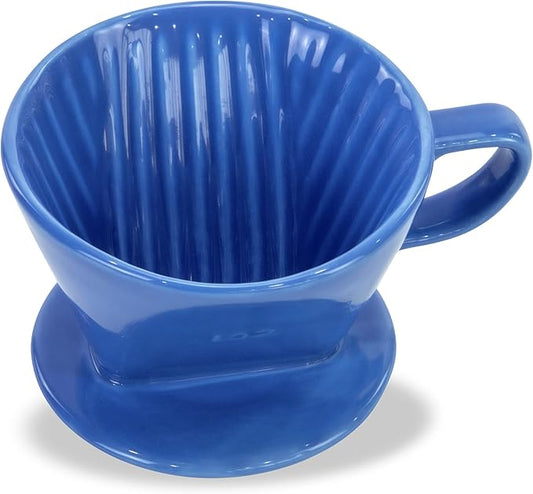 Pour Over Ceramic - Coffee Dripper Ceramic Coffee Maker with 3 Holes Flat Bottom, Porcelain Slow Filter Cone for Travel, Camping, Office, Home, Coffee Maker Brew…