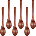 6 Pcs Small Wooden Spoons, 6.3 Inch Honey Spoon, Small Wooden Utensils for Eating Serving Table Spoon Wood Utensil Set for Home Kitchen Cooking, Stirring, Soup, Coffee, Tea, Dessert, Cereal