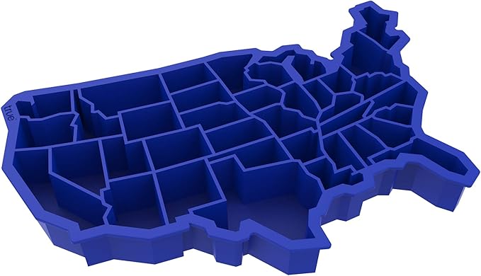 TrueZoo U Ice of A Silicone Ice Cube Tray, Makes 38 Cubes, Flexible Mold for Whiskey, Cocktails, Party Drinks Perfect for Game Night, Tailgate, Home Bar Accessories, Set of 1, Blue