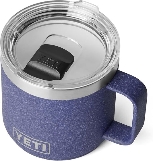 YETI Rambler 14 oz Ceramic Lined Stackable Mug, Vacuum Insulated, Stainless Steel with MagSlider Lid, Moon Dust