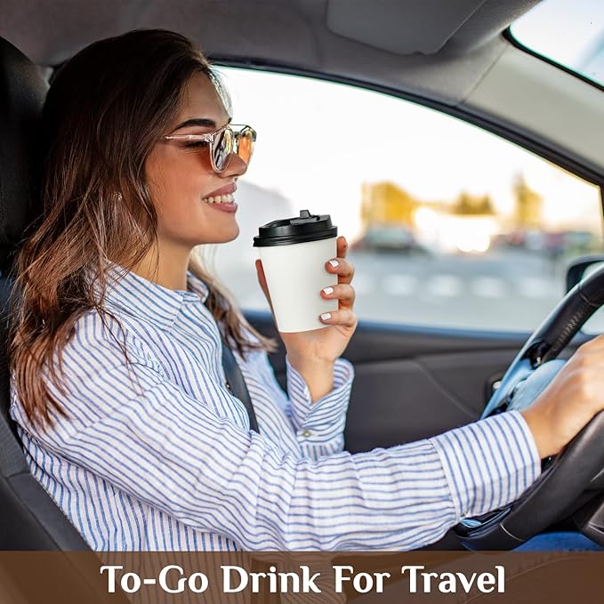 Vplus 500 Pack 8 OZ Paper Coffee Cups, Disposable 8 OZ Coffee Cups With Lids, Cold/Hot Drinking, For Home, Traveling, Stores, Office, And Events