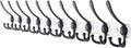 Dseap Coat Rack Wall Mount - 38” Long 10-Tri-Hooks Heavy Duty Coat Hanger Rail Wall Hooks for Hanging Coats Hats Clothing Clothes Purse Mudroom Entryway, White/Black