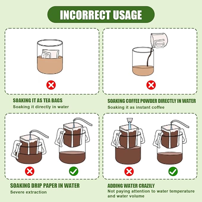 CARGEN 100Pcs Portable Coffee Filter Paper Bag - Hanging Ear Drip Coffee Bags Single Serve Disposable Pour Over Filter Bag for Camping, Backpacking, Travel, Office, Home, Outdoor and on the go