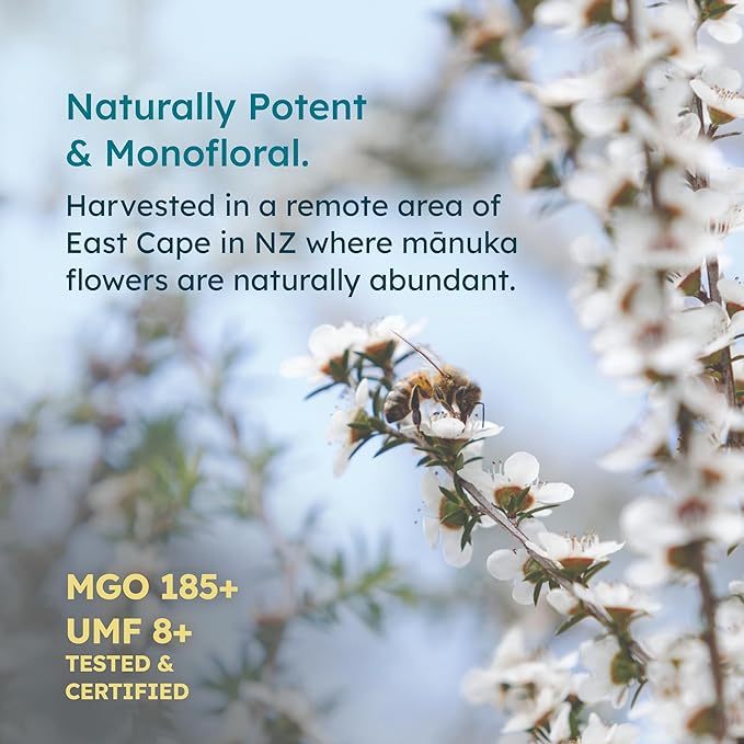 Melora Raw Manuka Honey from New Zealand | UMF 15+ | MGO 525+ | 8.8 Oz Jar | Safe for Skin Care | Edible & Healthy Sugar Alternative | Traceable from Hive to Hand Manuka Honey
