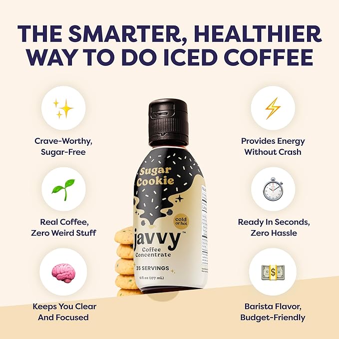 Coffee Concentrate - Limited Release Flavors - Cold Brew Coffee, Perfect for Hot or Iced Instant Coffees, Hot Drinks, Cold Brew Concentrate, 35 Servings - Sugar Cookie