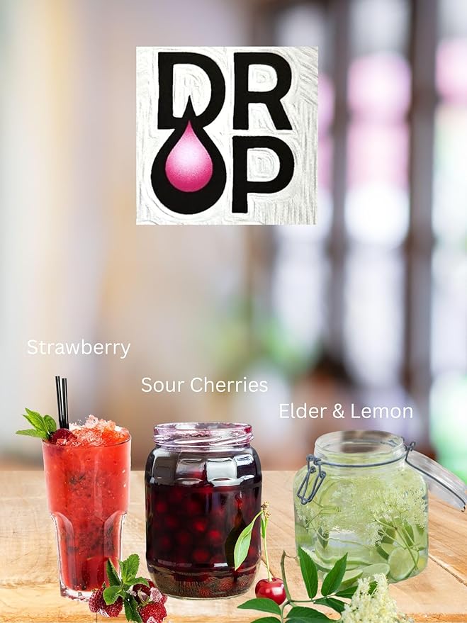 DROP Syrup Variety Pack Natural Sugar-Free 16.9fl oz,Premium Flavoring,30% Concentrate Stevia for Drinks,Sodas,Desserts and more. 500ml (Pack of 3)