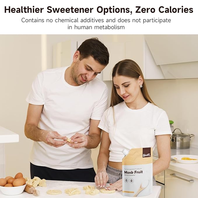 SPICEEL Monk Fruit Sweetener with Allulose - White Sugar Substitute, Coffee, Tea, without Erythritol, Gluten Free, Vegan, Keto Friendly, Sugar Replacement (1 lb Pack of 3)