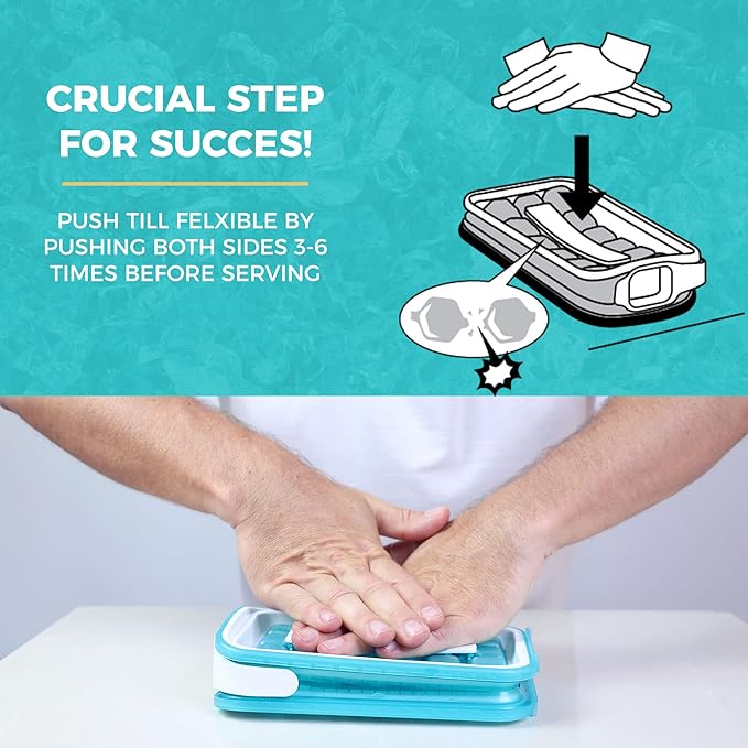 Ice Cube Tray with Lid - NO SPILL Innovative Patented Ice Tray for Freezer - NO TOUCH Silicone Ice Cube Tray for Freezer - This Ice Maker Makes 18 Cubes/Serv and 54/Day - Ice Cube Mold by ICEBREAKER