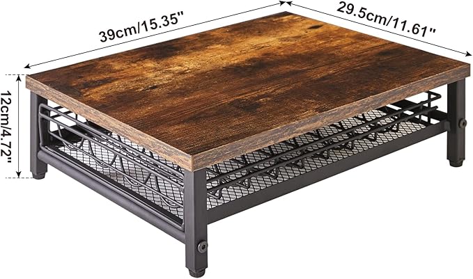 IBUYKE Coffee Pod Drawer Holder,40 Capsule Pods,Compatible for Nespresso Vertuo Pods,Wooden Top and Mesh Shelves,Home Kitchen Counter Coffee Bar Organizer, Rustic Brown,TCJ101H