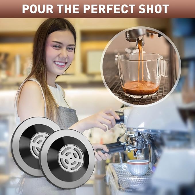2PCS Espresso Cleaning Disc, 54mm Breville Backflush Disc, Durable Silicone Disc Breville Accessories Suitable for BES810BSS, BES840XL, BES878BSS, BES880, BES870XL