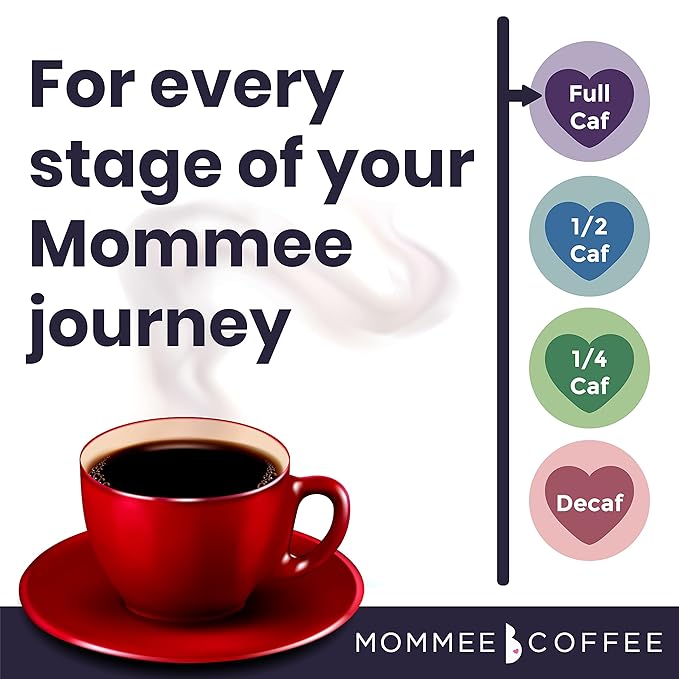 Mommee Coffee - Full Caf | Low Acid, Organic, Fair Trade, Water Processed | Whole Bean, 22oz.