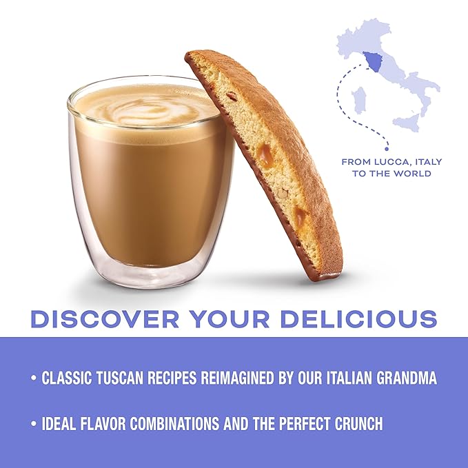 Nonni's Turtle Pecan Biscotti Italian Cookies - 6 Boxes Caramel Pecan Cookies Dipped in Milk Chocolate - Butter Pecan Biscotti Individually Wrapped Cookies - All Natural Ingredients - Kosher - 6.88 oz