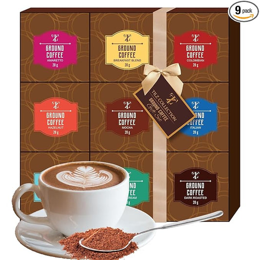 Coffee Gifts - Gourmet Coffee Gift Set |9 Ground Coffee Assortment Gift Set |Coffee Sampler Gift Set, Tasting Kit |Gifts For Coffee Lovers |Ground Coffee Gift Basket |Gifts For Men And Women