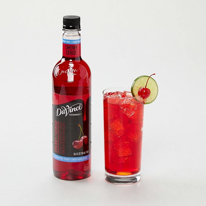 DaVinci Gourmet Sugar-Free Cherry Syrup, 25.4 Fluid Ounces (Pack of 4)