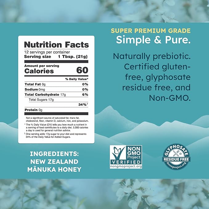 Melora Raw Manuka Honey from New Zealand | UMF 10+ | MGO 265+ | 8.8 Oz Jar | Safe for Skin Care | Edible & Healthy Sugar Alternative | Traceable from Hive to Hand Manuka Honey