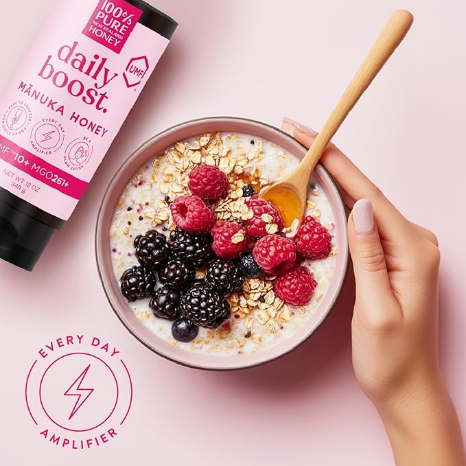 Manuka Honey New Zealand 100% Pure UMF 10+ MGO 261+ Squeezy Honey Raw & Unfiltered Certified Award Winning Silky Smooth Taste & Texture 12 Oz