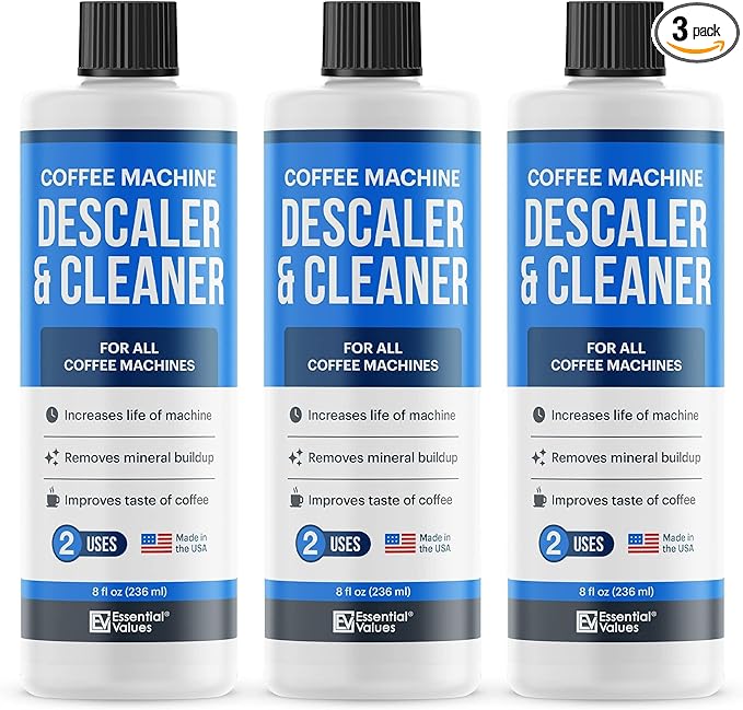 Descaling Solution (6 Uses) Coffee Machine Descaler Cleaner | Compatible with Breville Keurig Nespresso Delonghi & More | Liquid To Descale Automatic Coffee Makers & Espresso Machines 3 pack