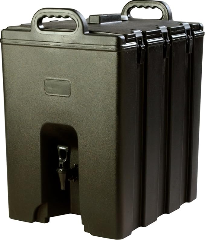 Carlisle FoodService Products Cateraide Insulated Beverage Dispenser with Handles for Catering, Events, Kitchens, and Restaurants, Plastic, 10 Gallons, Black
