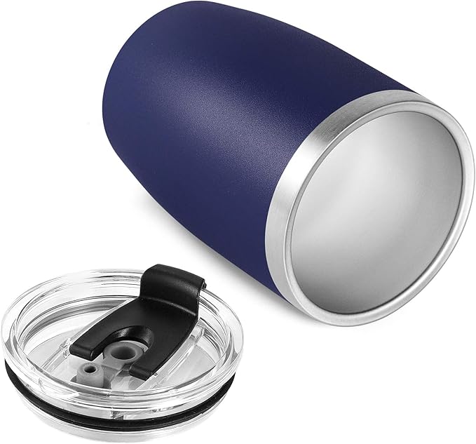 VEGOND Stainless Steel 12 oz Tumblers bulk Vacuum Insulated Double Wall Travel Tumbler with Lid and Straw Reusable Tumbler,Navy Blue 12 pack