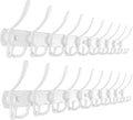 Dseap Coat Rack Wall Mount - 38” Long 10-Tri-Hooks Heavy Duty Coat Hanger Rail Wall Hooks for Hanging Coats Hats Clothing Clothes Purse Mudroom Entryway, White, Pack of 2