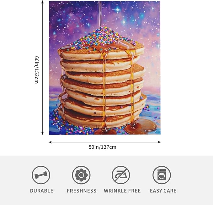 Honey Drizzle Dessert Fleece Blanket, Ultra-Soft Micro Fleece with Golden Syrup Flowing On Sweets, Lightweight & Cozy, Perfect for Foodie Decor,Sofa, Bed Or Gift, Machine-Washable 50X60 Inch