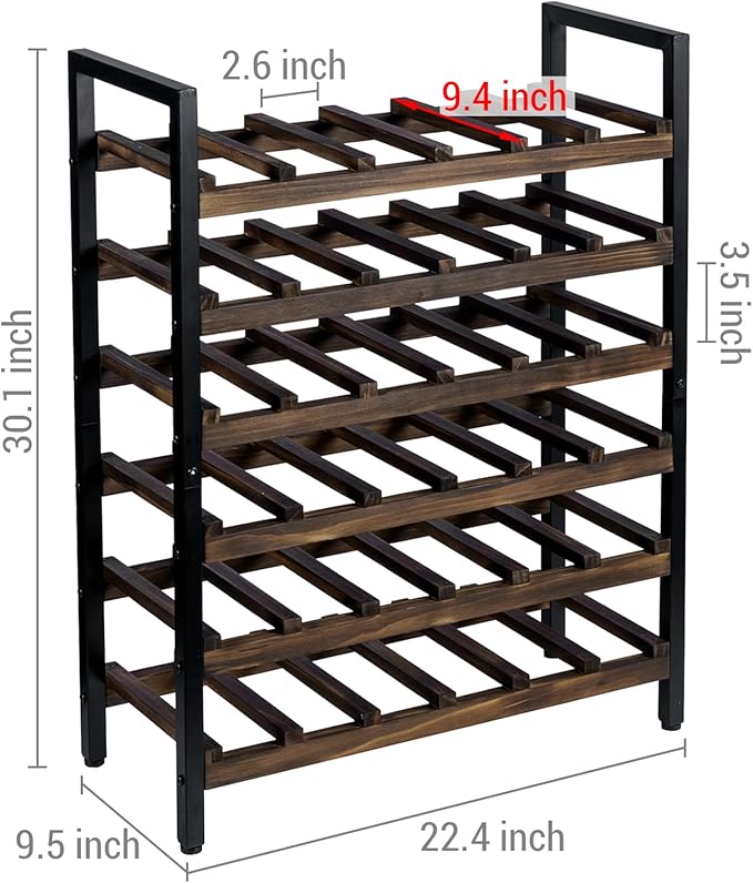 MyGift Wine Rack Freestanding Floor Stand, 6 Tier Wine Bottle Shelf - Holds up to 36 Bottles (Solid Wood)", since unit is 6 rack.