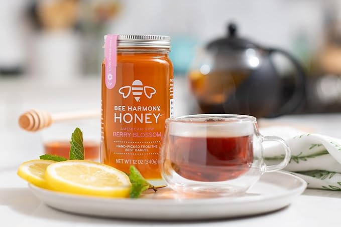 Bee Harmony Berry Blossom American Raw Honey, 12 OZ Each, Pack of 2