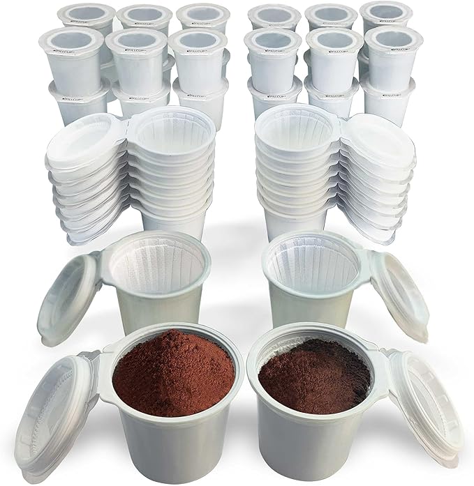 iFillCup Refillable K Cups - Hold 50% More Coffee for Richer Larger Brew, Universal K Cup Brewer Compatibility, Gold Medal Champion Sponsor, Reusable up to 5 Times | 42 Pack White