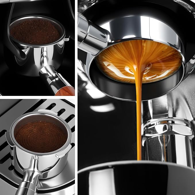 CASABREWS 51mm Bottomless Espresso Portafilter, 3-Ear Design with Filter Basket, Fits 3700Essential & CM5418 Machines