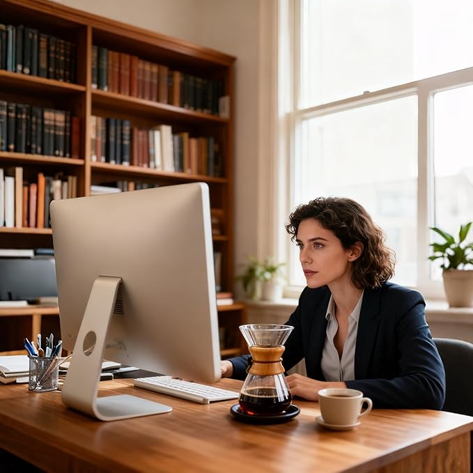 Subjectthree Pour Over Coffee Dripper 8 Cup Glass Coffee Maker Carafe Pot with Filter for Home Office Camping Easy Clean (8 Cup/28 oz)