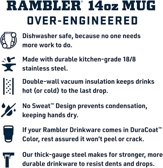 YETI Rambler 14 oz Stackable Mug, Vacuum Insulated, Stainless Steel with MagSlider Lid