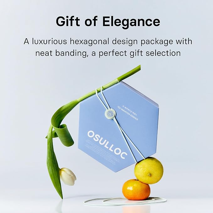 OSULLOC TEA VARIATION ESSENCE (42 Count, 6 Types x 7 ea), Assorted Tea bag Sampler, Exceptional Designed Variety Tea gift Set, Premium Tea sets from Jeju Island tea farm