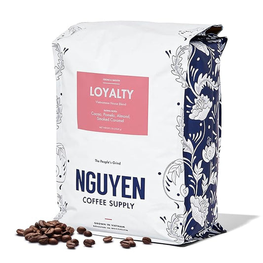 Nguyen Coffee Supply - Loyalty Signature Robusta & Arabica Blend: Medium Roast Premium Whole Coffee Beans, Vietnamese Single Origin, Low Acid, High Caffeine, Roasted in Brooklyn [5 Ib Bag]