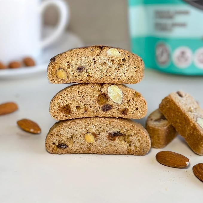 Tutti Gourmet Gluten Free Chocolate, Almond & Cinnamon Biscotti, 9.9 oz (283g) Resealable Cookie Bag - Vegan and Halal Snacks