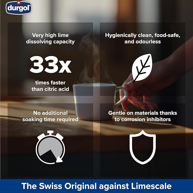 Durgol Swiss Espresso, Descaler and Decalcifier for All Brands of Espresso Machines and Coffee Makers, 4.2 Fluid Ounces (Pack of 2)