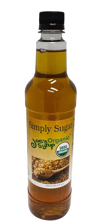 Joe’s Syrup Organic Flavored Syrup, Organic Simply Sugar, 750 ml