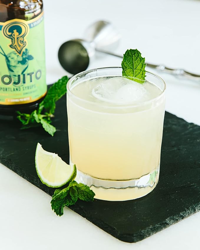 Portland Syrups Mojito Syrup - Refreshing Mint and Zesty Lime Flavor - Premium Beverage Concentrate for Cocktails, Mocktails, Tea, and More - 12 oz with 24 Servings (Pack of 2)