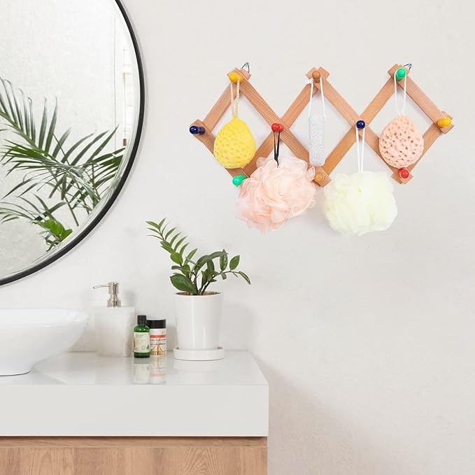 Expandable Hat Rack for Wall, Colorful Wall Hook for Coat/Mug/Baseball Cap, 2 Packs Hat Holder for Girls or Boys Room, Kids Room