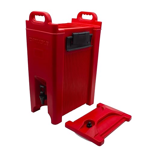 Carlisle FoodService Products 5-Gallon Insulated Beverage Dispenser, Cateraide, Food-Grade with Handles, Rugged PE Shell with PU Insulation for Coffee, Tea and Hot or Cold Drinks, Blue - Made in USA