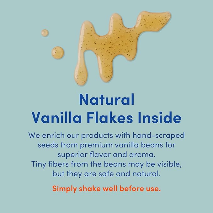 MONKSHUSHU Premium Vanilla Bean Allulose Syrup 18.7 Fl Oz - Natural Vanilla Flake inside, Keto Diet, Vegan, Diabetes-Safe, Zero Calorie Sugar Substitute, Gluten Free, 0g Net Carbs