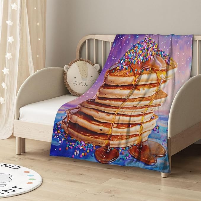 Honey Drizzle Dessert Fleece Blanket, Ultra-Soft Micro Fleece with Golden Syrup Flowing On Sweets, Lightweight & Cozy, Perfect for Foodie Decor,Sofa, Bed Or Gift, Machine-Washable 30X40 inch