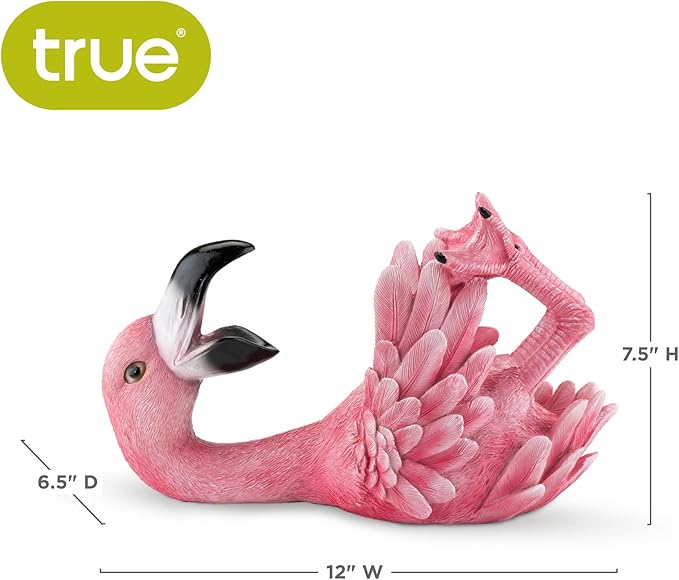 True Flirty Flamingo Polyresin Wine Bottle Holder, Perfect for Kitchen Decor, Wine Accessories, Wine Bar Decor, Holds 1 Standard Wine Bottle, Set of 1