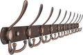 Dseap Coat Rack Wall Mount - 38” Long 10-Tri-Hooks Heavy Duty Coat Hanger Rail Wall Hooks for Hanging Coats Hats Clothing Clothes Purse Mudroom Entryway, Antique Copper