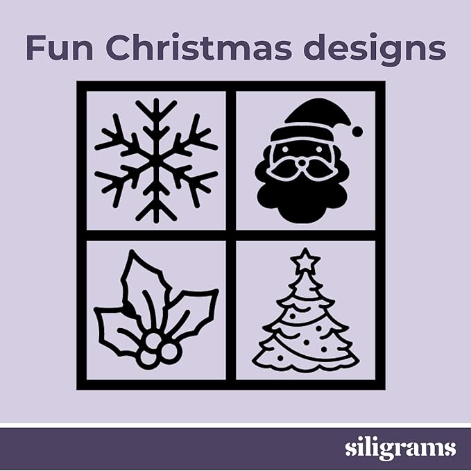 SILIGRAMS Christmas Ice Cube Mold – 2” Custom Whiskey Ice Tray for Cocktails – Holiday-Themed Silicone Ice Cube Mold – Festive Gift for Men & Women – Reusable Bartender Ice Mold