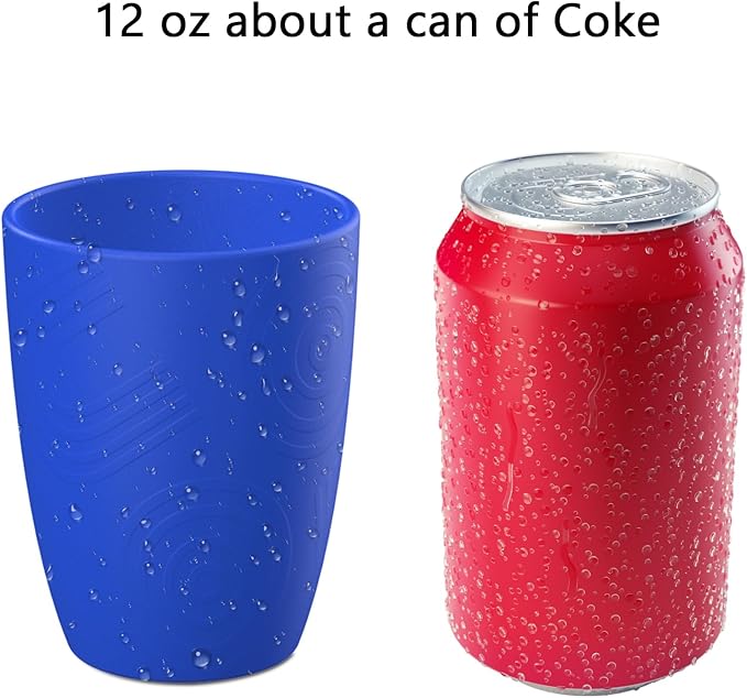 Homienly Glasses Drinking Set Premium Wheat Straw Cups Set of 6 Alternative to Plastic Cups Unbreakable Water Tumblers Reusable Cups for Kitchen Dishwasher Safe Water Glasses(12 OZ Blue Sky)