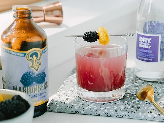 Portland Syrups Marionberry Syrup - Craft Pacific Northwest Fusion for Cocktails, Desserts, Soda, and More - 12 oz with 24 Servings (Pack of 2)