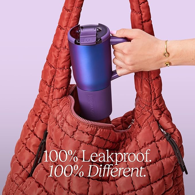 BrüMate Müv - 25oz 100% Leak Proof Insulated Coffee Mug with Handle & Lid - Stainless Steel Coffee Travel Mug - Double Walled Coffee Cup (Rose Taupe)