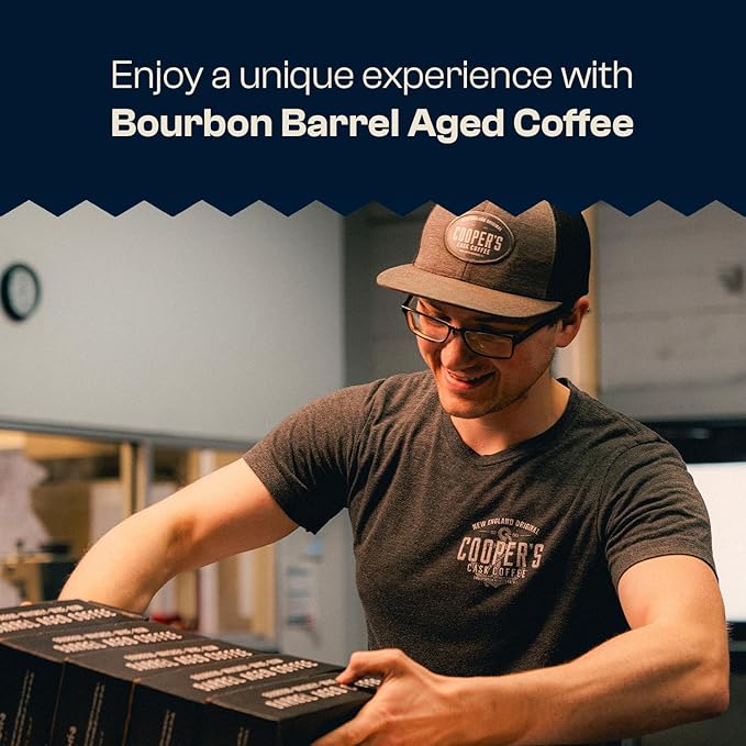 Bourbon Whiskey Barrel Aged Coffee - Whole Bean, Single Origin Grade 1 Colombian Aged in Kentucky Bourbon Whiskey Barrels - 5lb Bags